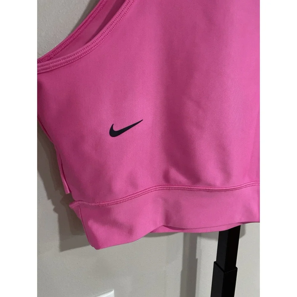 nike womens BRA SHIRT CROPPED Stretch hot pink‎ athletic top XL NWOT A5